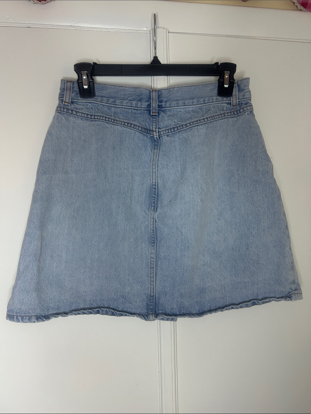 ASOS Denim Mini Skirt | Button Front A-Line Jean Skirt - Picture 4 of 7
